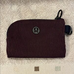 Lululemon Burgundy Zip Key Pouch | Coin Wallet | Key Ring